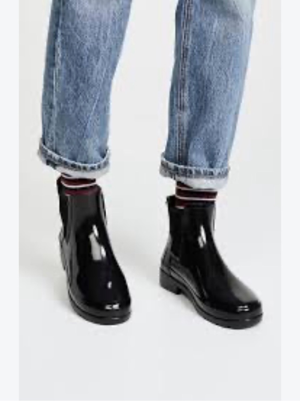 Hunter Original Refined Chelsea Gloss Rain Boot Black